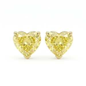 Golden Heart Citrine Stud Earrings