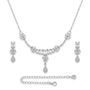 Silver-Plated Cubic Zirconia Jewelry Set