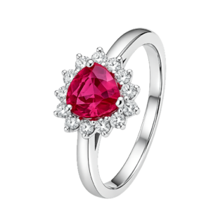 Heart Cut Ruby Diamond Ring