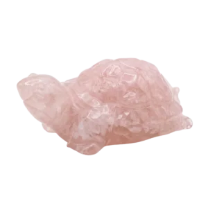 Hand-Carved Natural Rose Quartz Crystal Turtle